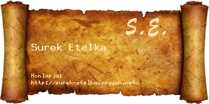 Surek Etelka névjegykártya